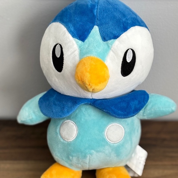 Pokemon PIPLUP Penguin Plush Blue White Stuffed Animal Toy Nintendo EXCELLENT - Picture 1 of 9